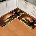 thumbnail image 2 of Kitchen Mat Set of 2 Glasses of Red and White Wine Served with Grapes on Wooden Rustic Floor Mats Non Slip Doormat Washable Kitchen Rug and Mats Anti Fatigue Cushioned Area Runner Rugs for Sink, 2 of 3