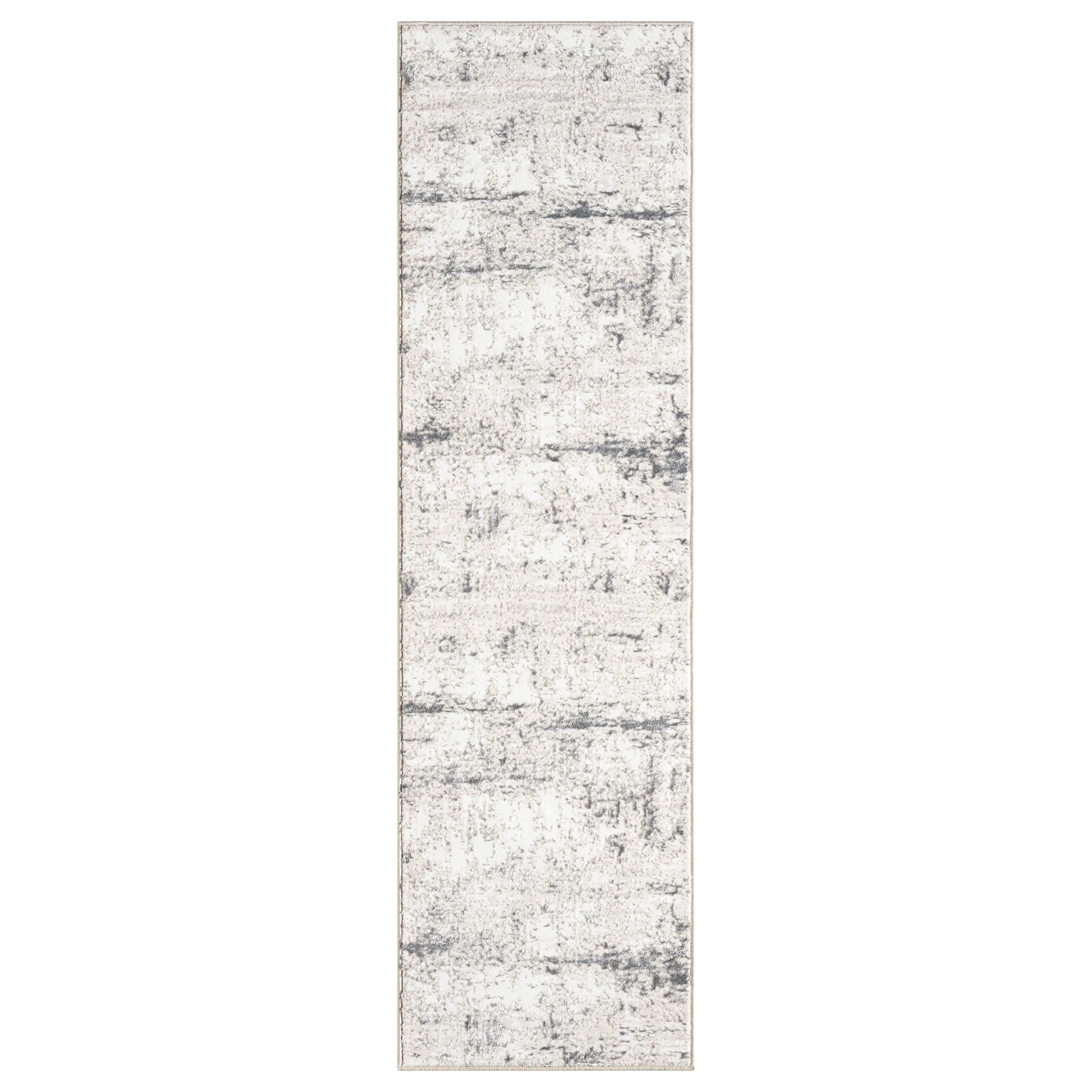 Ox Bay Bethany 2' x 7' Cream/Gray Abstract Durable Indoor Area Rug