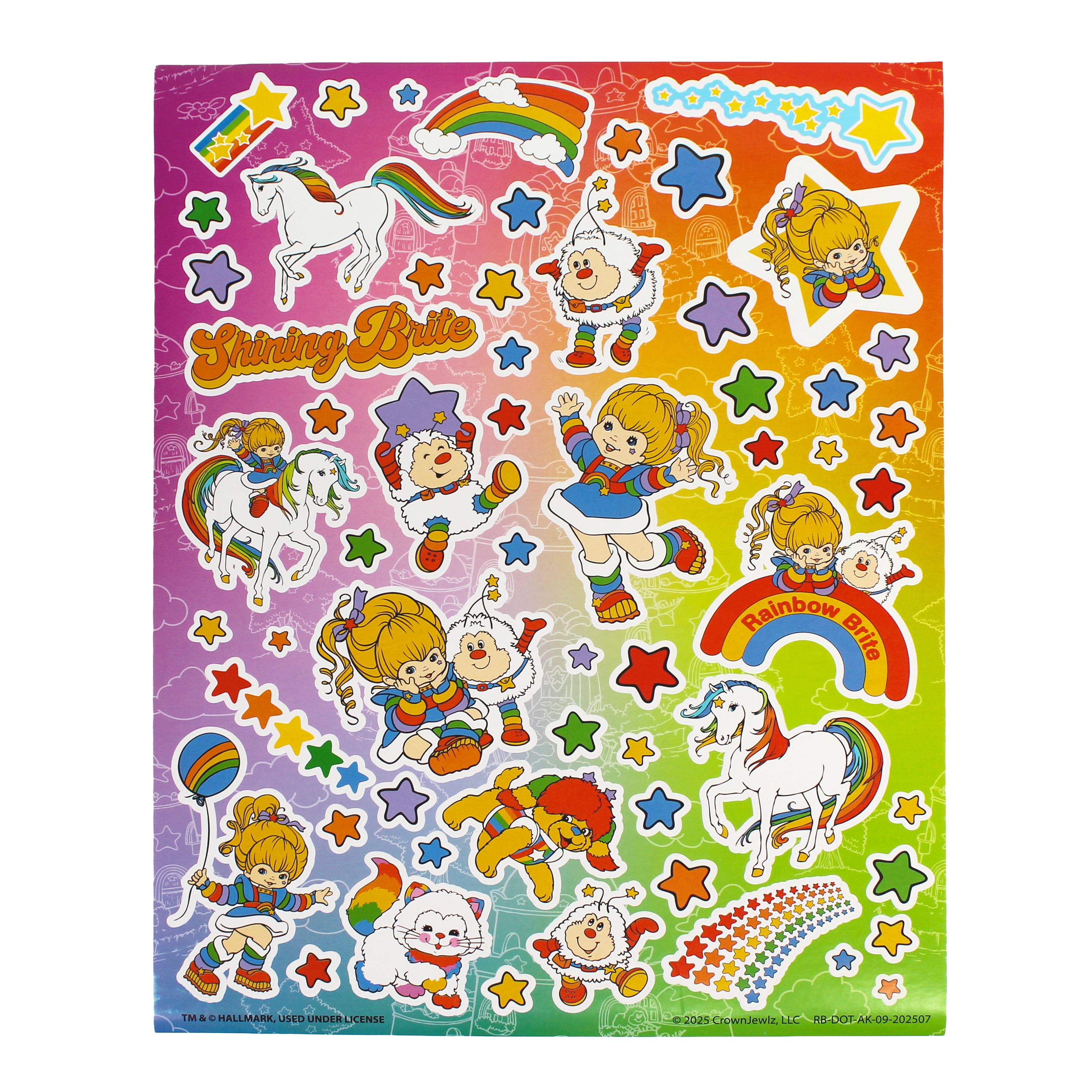Rainbow Brite Dot Art Activity Kit with 4 Dot Markers, 2 Glitter Markers, Activity Book, Stickers and Gem Stickers, Ages 3+