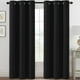 thumbnail image 1 of Cortinas blancas de 96 pulgadas de largo, paneles de tratamiento de ventana/cortinas para sala de estar, diseño moderno, paneles de cortina con ojales para comedor, juego de 2, color negro azabache, 42 pulgadas de ancho x 84 pulgadas de largo, 1 of 5