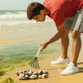 thumbnail image 4 of Râteau à Clams avec Manche en Bois et Filet Outil de Creusage Multifonction pour Fruits de Mer pour la Plage, 4 of 5