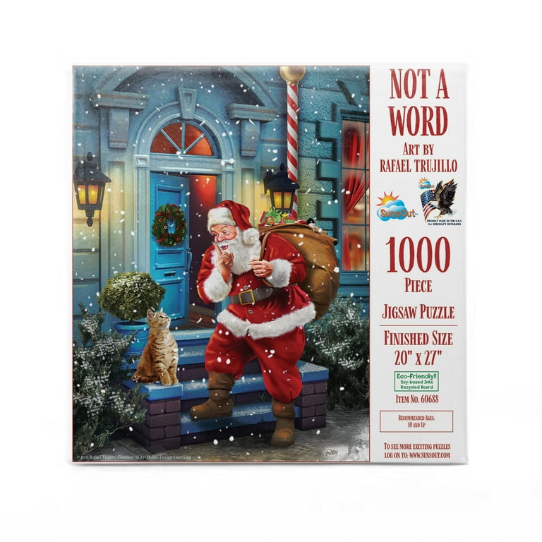 SUNSOUT Santa's Menagerie 1000-Piece Jigsaw Puzzle - 20x27 Inch Christmas Art By Marcello Corti