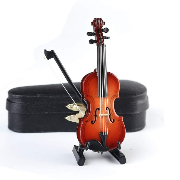 Seawoo Dselvgvu Wooden Miniature Violin with StandBow and Case Mini