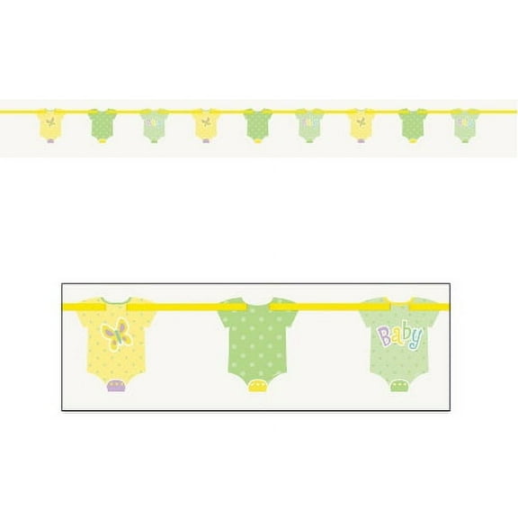 Baby Shower 'Polka Dots Green' Onesie Cutout Banner (1ct)