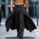 thumbnail image 1 of Ceisia Men's Gift Casual Fashion Solid Color Pocket Button High Waist Splice Trendy Versatile Straight Leg Pants, 1 of 8