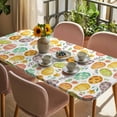 thumbnail image 3 of Easter Eggs Table Cloths for 3 Foot Rectangle Tables, Colorful Eggs Spring Flowers Leaves Retro Pastoral Patio Waterproof Elastic Fitted Tablecloths, Washable Rectangular Table Cover for Camping, 3 of 8