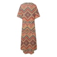 thumbnail image 4 of DHFJKG Summer Dresses Women Beach Long Dress Short Sleeve V Neck Flowy A Line Comfortable Tunic Boho Vacation Clothes Versatile Dresses, 4 of 5