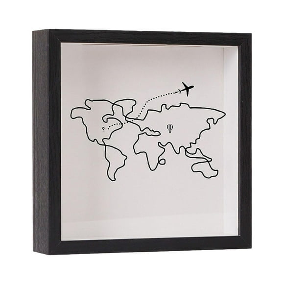 Caja de recuerdos con marco de sombra para entradas de conciertos, cines, eventos deportivos negro 29x29cm