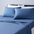thumbnail image 4 of ZMLEVE Cotton Jersey Bed Sheet Set - Queen, Chambray Blue, 4 of 4