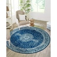 thumbnail image 4 of Unique Loom Bromley Collection Area Rug - Midnight (3' Round Navy Blue/Ivory), 4 of 6