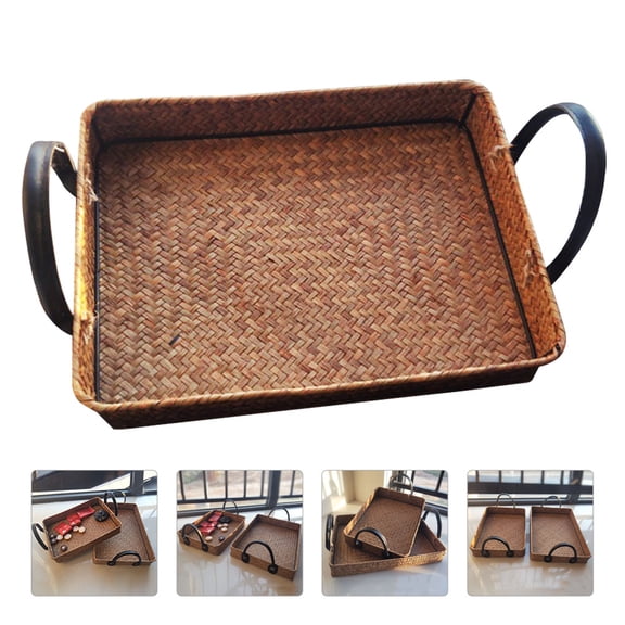 AURARMLET Storage Basket Seagrass for Office 1Set