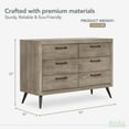 thumbnail image 5 of evolur Stilnovo Mid Century Double Dresser, Windsor Oak Grey, 5 of 6