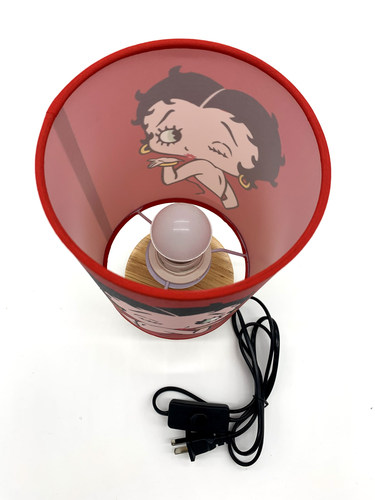 Table Lamp Betty Boop Night Light Wood Base Room Decoration or Great Gift Ideas