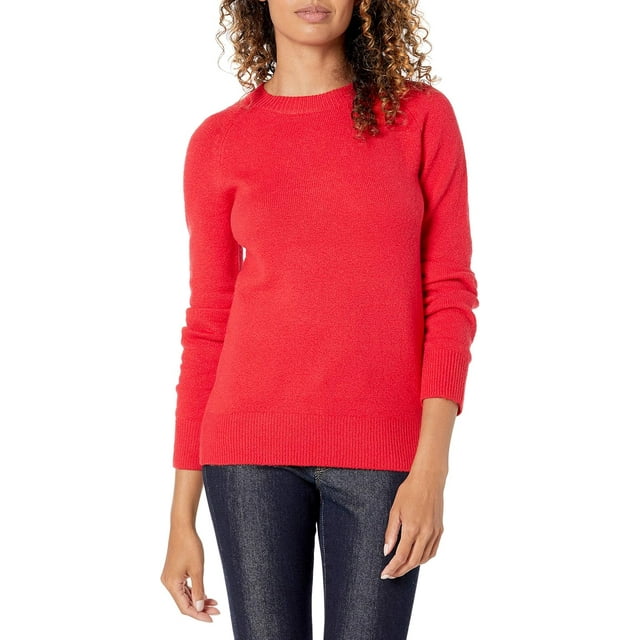 walmart Essentials Chandail à Col Rond à Manches Longues pour Femmes, Coupe Classique, Toucher Doux