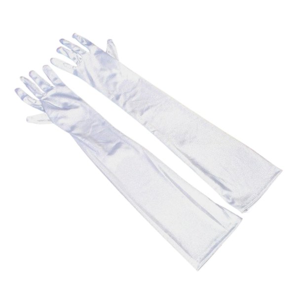 Guantes largos, manoplas, elegantes, protección solar, antideslizantes, hasta el codo. Blanco