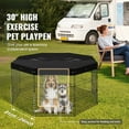 thumbnail image 4 of 30" High Metal Dog Playpen, 8 Panels Foldable with Top Cover - Secure Pet Exercise Pen, 4 of 11
