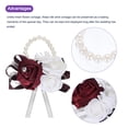 thumbnail image 3 of Ramilletes Artificiales Unique Bargains Flores Pulseras Paquete de 2 Color Rojo Vino para Boda Ceremonia Graduación Fiesta Aniversario, 3 of 5