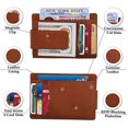 thumbnail image 4 of MAISON DE NOAH Slim Unisex Secure Strong Magnetic Money Clip Front pocket Leather Wallet with RFID Blocking -Tan, 4 of 6