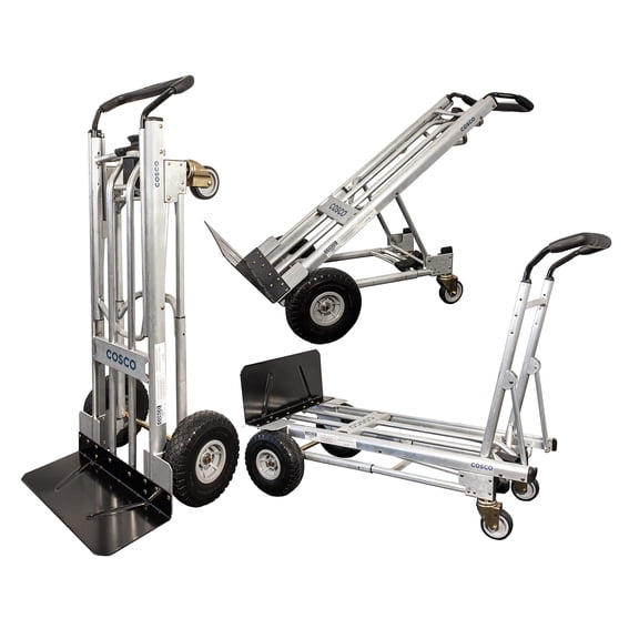 Jumbo 3-in-1 Multi Aluminium Sack Truck up to 450 kg Heavy Duty Transport Trolley Large Wheels Ergonomic Handle Transport Hand Truck Cosco Stacking Trolley Multifunctional