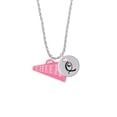 thumbnail image 2 of Delight Jewelry Acrylic 1.25" Hot Pink Cheer Megaphone Silvertone Script Initial Disc - Q - Charm Necklace, 20"+3", 2 of 4