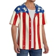 thumbnail image 2 of Pofeuu America Flags2 Print Mens Casual Short Sleeve Shirts Beach Summer Spread Collar Pocket Tops Men's Casual Short-sleeved Shirt-X-Large, 2 of 5