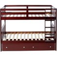 thumbnail image 3 of Donco Kids Twin over Twin Mission Bunk Bed with Dual Underbed Drawers, Cappuccino, 3 of 9
