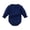 Navy, variant on Busydd Baby Girl Romper 0-24 Months Long Sleeve Round Neck Cotton Infant Boy Clothes Comfy Breathable Solid Color Baby Romper Onesie 0-3 Months