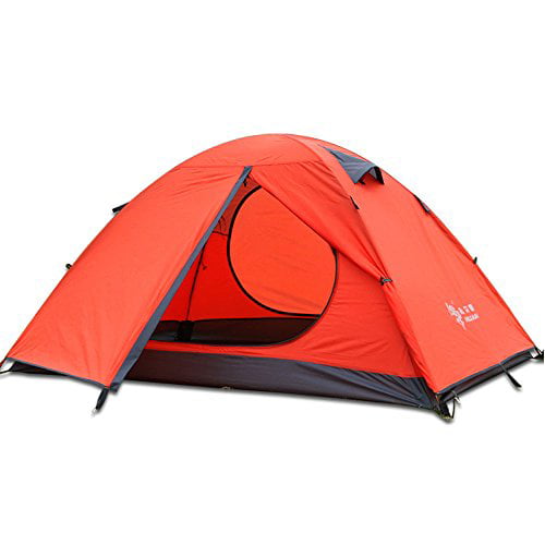 3 Season 3 Person 3 Man Backpacking Tent Double Layer Lightweight Waterproof Dome 2 Doors,Aluminum Rod Windproof for Camping Hiking Travel Climbing