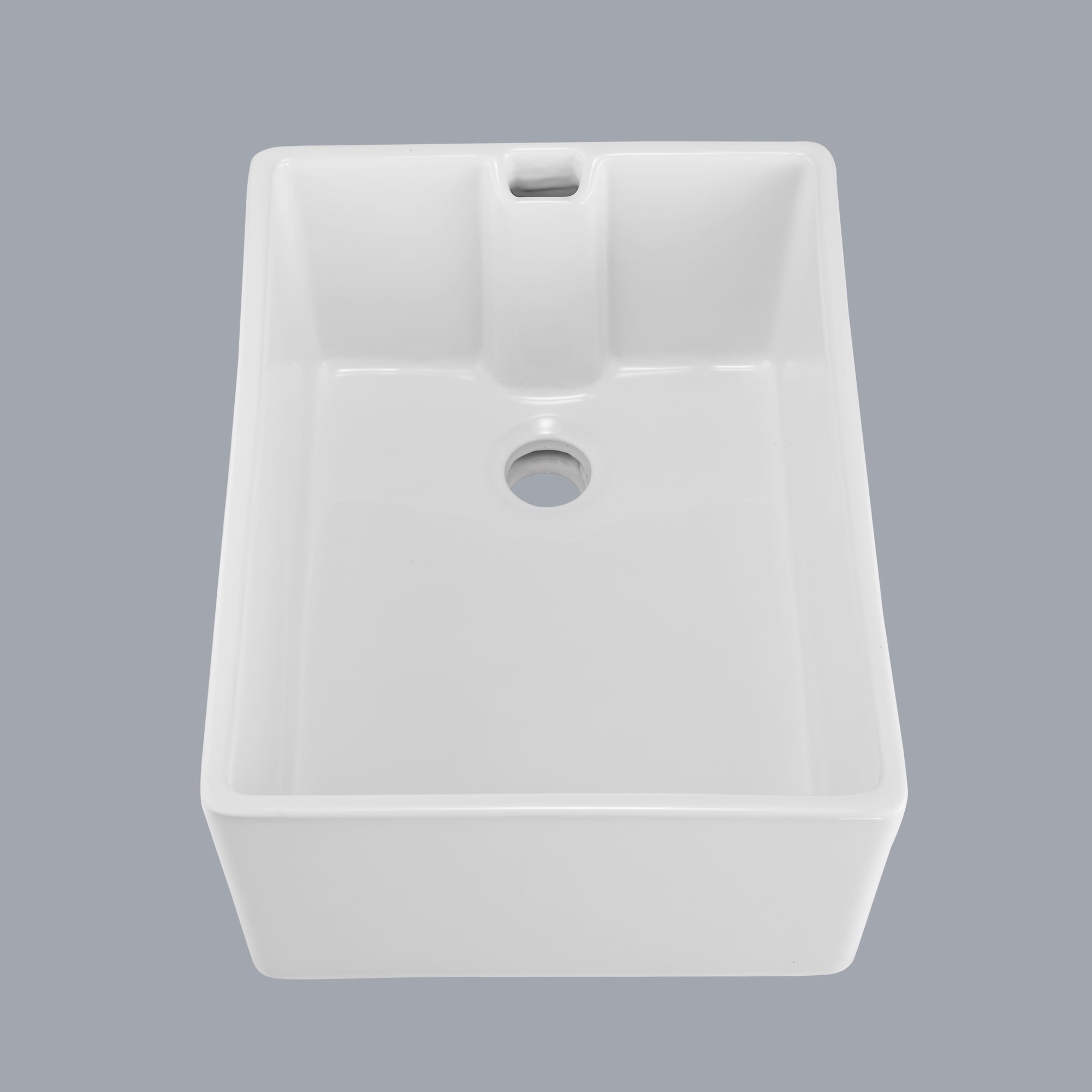 Izzovium 23.6" L x 18" W White Ceramic Single Bowl Kitchen Sink, Durable Scratch-Resistant & Easy to Clean, Perfect for Modern Kitchens