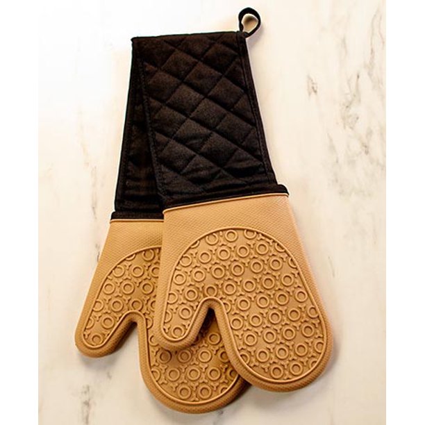Silicone Double Oven Mitt Tan
