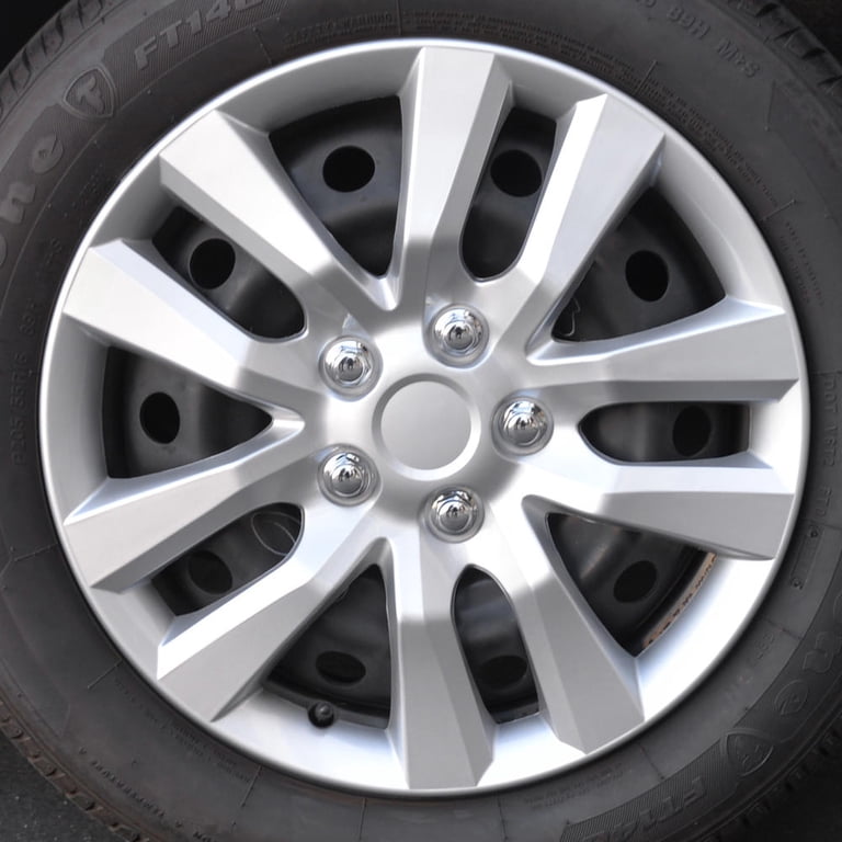 Universal Wheel Cover Set – 16 Inch, Silver – Fits Nissan Altima Style Wheels (Set Of 4)