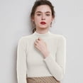 thumbnail image 2 of Razzly Women's Pullover Sweater Oversized Soft Knit Long Sleeve Round Neck Casual Comfortable Tops for Autumn Winter Season(White,M), 2 of 3