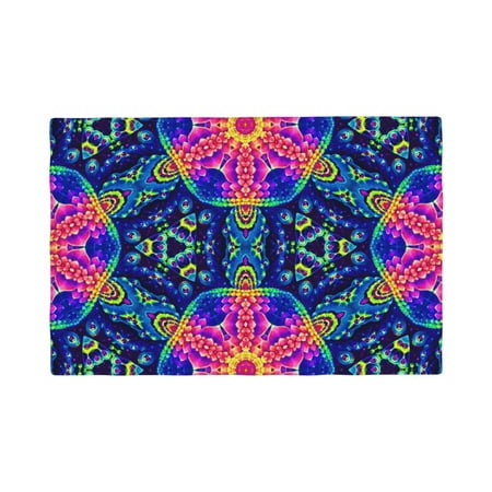 

Table Placemats Set of 4 - Bright Turtles 12x18 In Faux Linen Double Heat Resistant Place Mats Cloth Indoor/Outdoor Placemats Washable Table Mats for Dining Kitchen Party