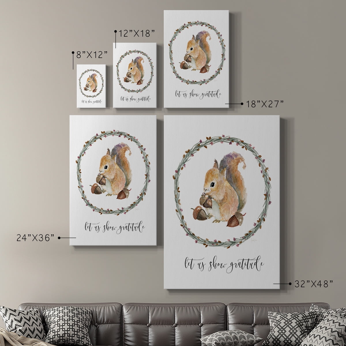 Harvest Home Squirrel Premium Gallery Wrapped Canvas - Ready to Hang