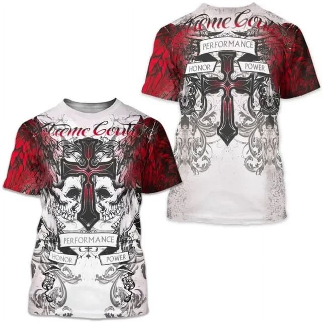 T-shirt cartoon cat bite knife creative pattern printing large size loose essentials short sleeve t