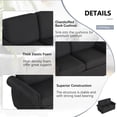 thumbnail image 4 of Pull Out Sofa Bed Loveseat Sleeper with Twin Memory Foam Mattress, Linen Upholstered Convertible Couch with USB Ports for Living Room, Apartment, Black, 4 of 9