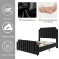 thumbnail image 4 of Bed Frame, Upholstered Bed Frame with Headboard and Footboard, Queen Size Bed Frame with Strong Wooden Slats Support, No Box Spring Required, 4 of 7