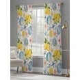 thumbnail image 3 of Summer Beach Sheer Curtains 84 Inch Long 2 Panels, Ocean Starfish Shell Coastal Conch Lemon Flowers Light Filtering Rod Pocket Curtains, Sheer Voile Drapes for Living Room Bedroom, 52"x84", 3 of 8