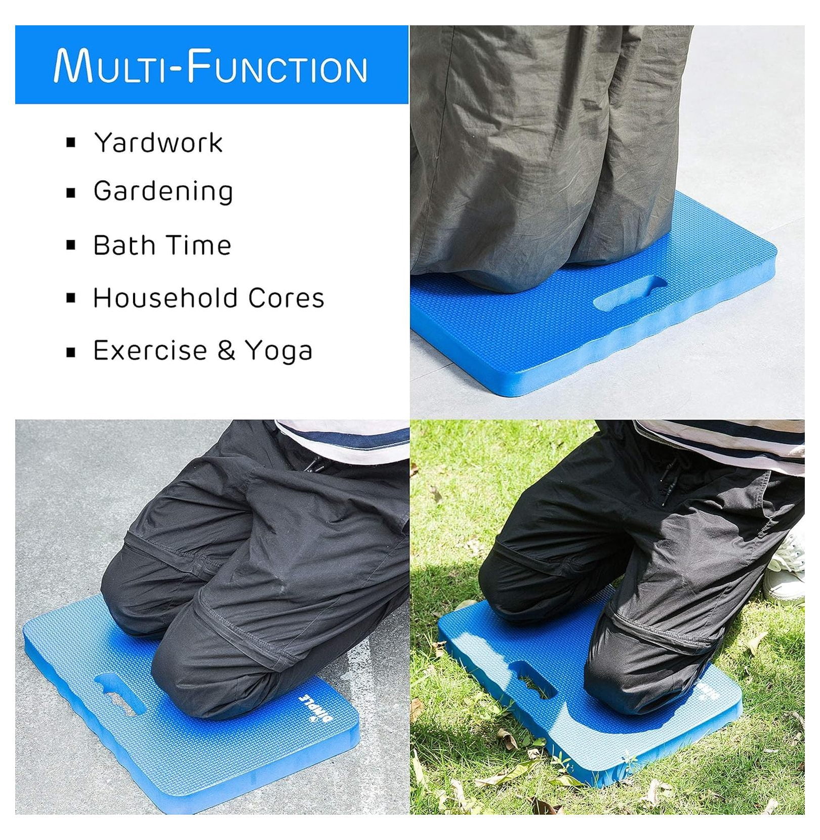 Thick Kneeling Pad | Garden Pad for Gardening | Kneeling Pad for Work | Garden & Bathtub Kneeler for Baby Bath | Kneeling Mat for Exercise & Yoga (XL) 17.8 x 11, Thickest 1-½"(2 Pack, Blue)