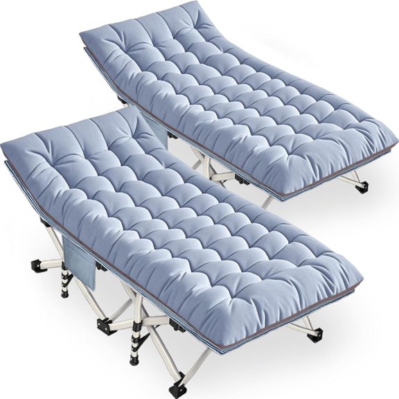 XXL Camping Cots 2 Pack Extra Large Sleeping cots with Comfortable Mattress Oversize Camping Bed for Adults Cots Include Carry Bag for Adults Portable Cot Easy to Set Up Indoor Outdoor Office Nap