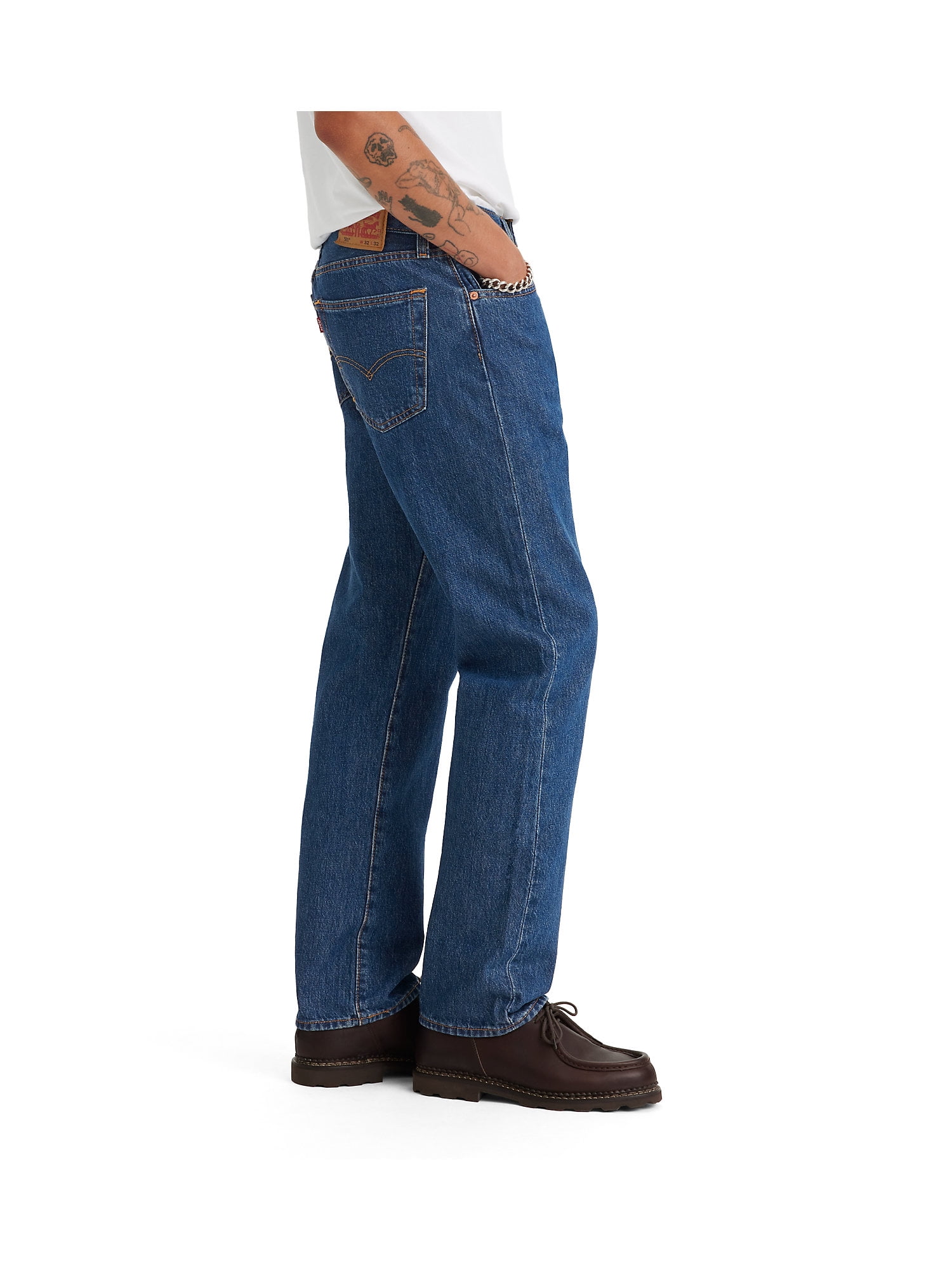 Levi's 501 Men's Straight Leg Jeans, Dark Blue, 34W x 32L