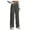 Dark Gray, variant on Women's Casual Trousers with High Elastic Waist Straight Wide Leg Design and Functional Pockets for Comfortable All-Day Wear