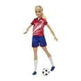thumbnail image 4 of Barbie Soccer Doll, Blonde Ponytail, #9 Uniform, Soccer Ball, Cleats, Socks, 3 & Up, 4 of 9