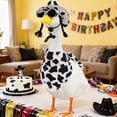 thumbnail image 5 of Porch Goose Cow Outfit, Cute Hat Bandana and Glasses Cement Goose Costume, Farm Cow Garden Lawn Art Outfits Party Decor for 23" Geese Statue, 5 of 8