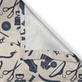 thumbnail image 4 of Ambesonne Fashion Valance Pack of 2, Sewing Atelier Silhouette, 54"X18", Beige Dark Violet Blue, 4 of 5