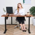 thumbnail image 2 of BRODAN Electric Standing L-Shaped Desk with Power Charging Station, Walnut, 2 of 7