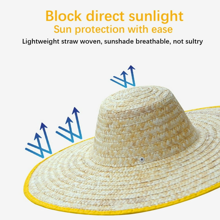 Woven Straw Sun Hat with Adjustable Chin Tie - Lightweight Breathable il_fullxfull.7829547536_sxsq.jpg main image 3