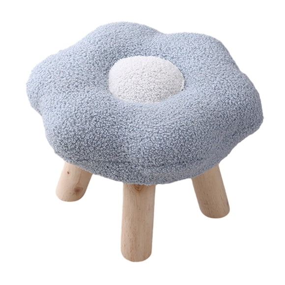 Taburete de sofá, pequeño taburete, cambiador de zapatos, otomana suave y bonita multiusos Azul