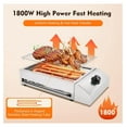 thumbnail image 2 of 110V 1800W Electric Grill Portable Barbecue Oven Stainless Steel BBQ Grill Countertop Flat Top Electric Grill for Indoor Restaurant Outdoor Camping Party Sliver, 2 of 9