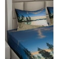 thumbnail image 6 of Ambesonne Beach Fitted & Top Sheet Set with Shams, Peaceful Paradise Trees, Blue Cream, 6 of 8
